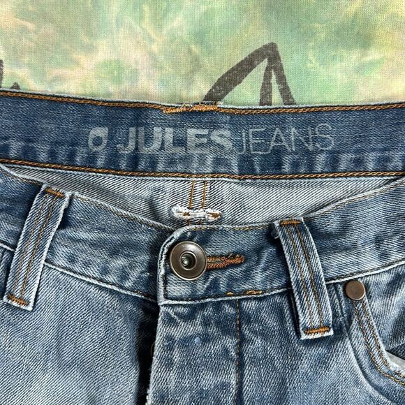Jules Jeans button fly lightly distressed low rise straight - Picture 3 of 7